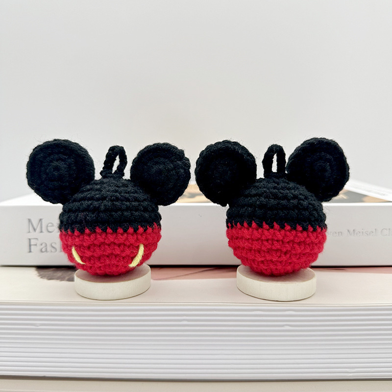 Wool Keychain Pendant Mickey Wool Handmade Crochet Small Gift Pendant Bag Pendant Key Chain Car Key