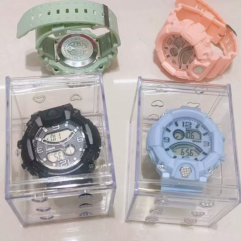 盒装跨境手表生活防水电子手表 七彩闪光秒表多功能手表运动手表