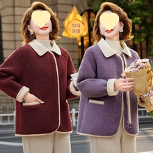 中年妈妈秋冬加绒加厚棉衣外套中老年女羊羔绒保暖棉袄2025新款