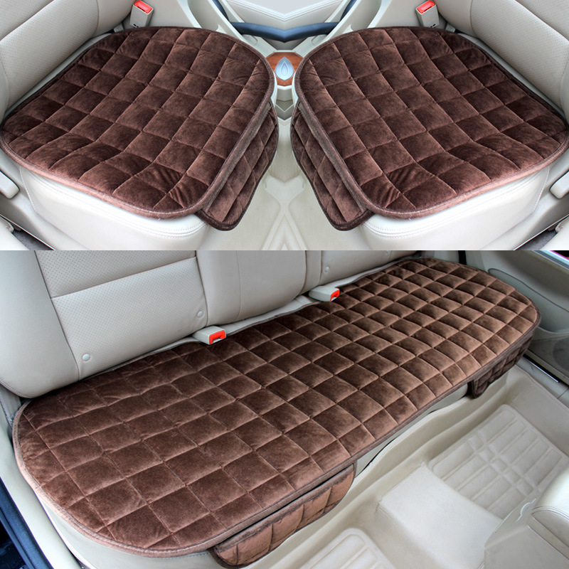 Non-slip Three-Piece Set | Qìchē Seat cushion, seat cover - brown