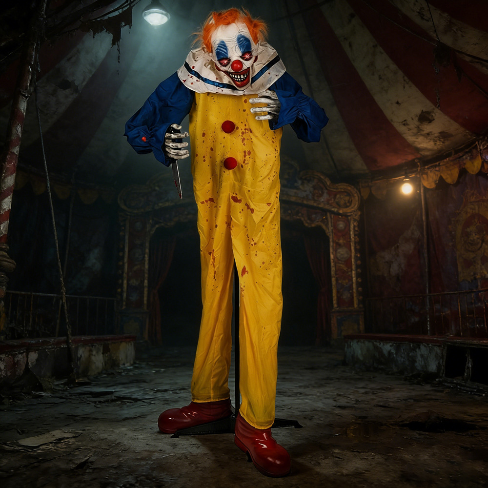 Halloween clown fantasmas eléctricos de terror luminoso sonido trajes de fantasma de terror parque de recreo de actividades túnel