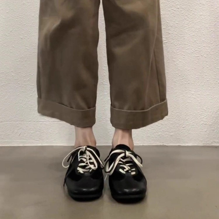羊皮版~2025新款小众设计简约德训鞋女外穿增高舒适一脚蹬休闲鞋|undefined