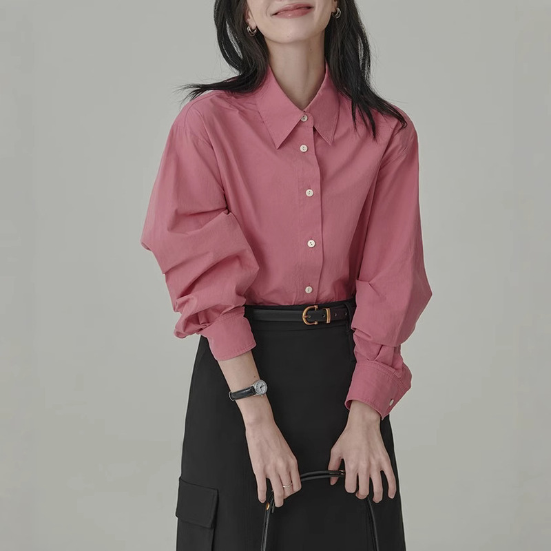 HAVERCE Restaurant Spring Exclusive Rainbow Sugar Shirt Eyes All-match Basic Simple Shirt Top