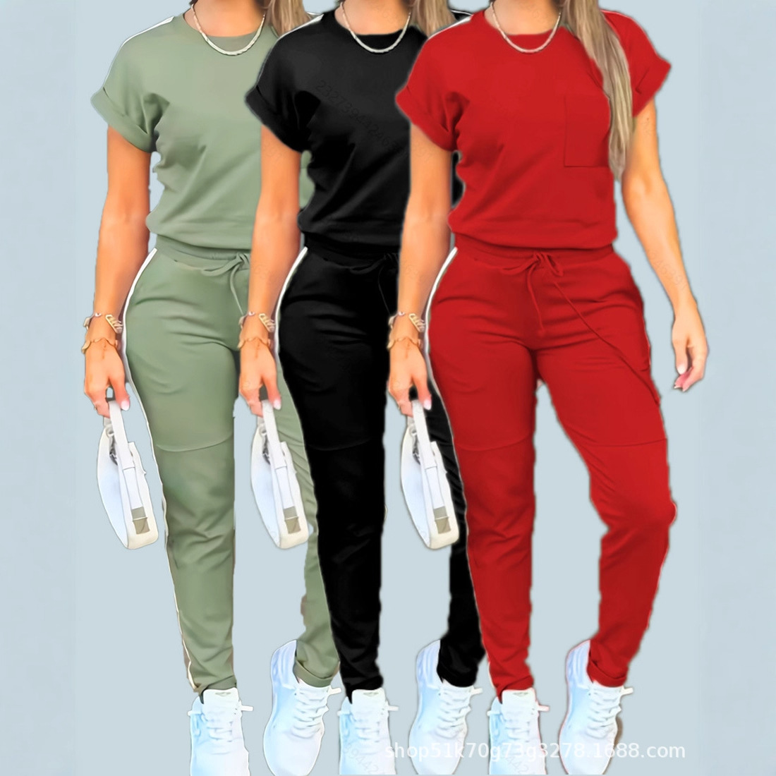 Popular Women's Clothing Two-Piece Set, Spring and Summer Fashionable Casual Sports Suit