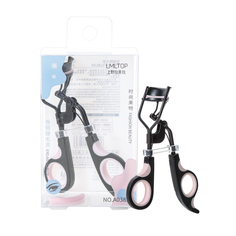Rímel rizado 3D de acero inoxidable lamela rímel rímel manual de silicona gran angular con tira de goma A0383