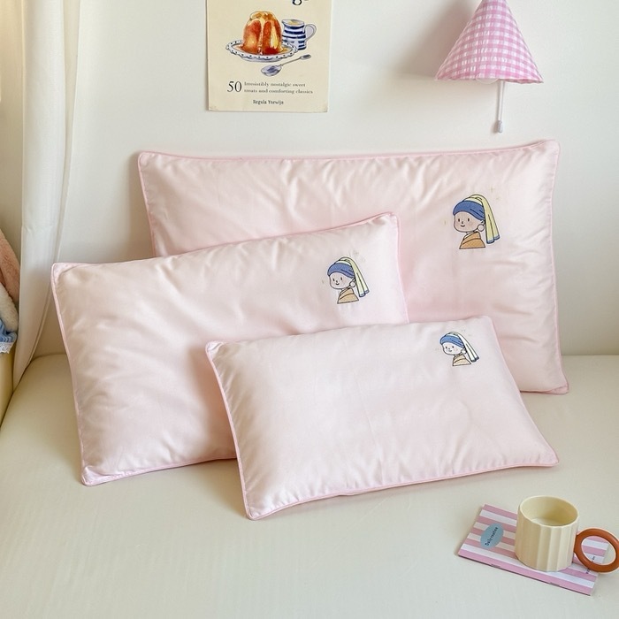 ハイエンドクラス A 100 カウント純綿枕カバー刺繍綿枕カバーシングルかわいいベビーシングル小さな枕カバー|undefined