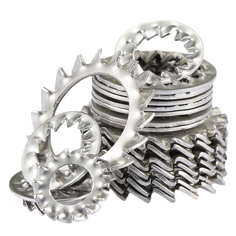 锁紧垫圈防滑垫片防松垫圈外锯齿华司锁紧内外菊花介子平垫内锯齿