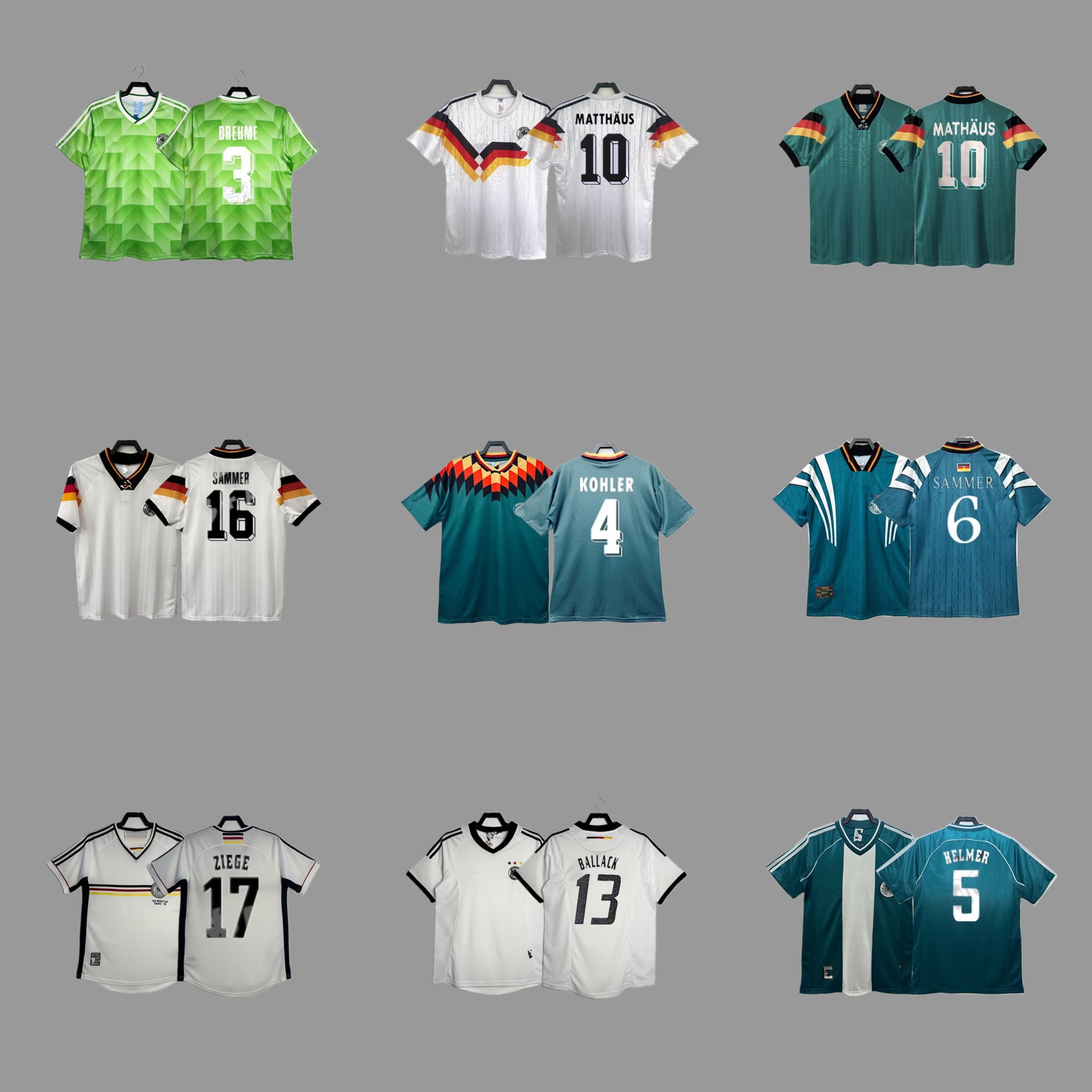 빈티지 유니폼 축구 유니폼 독일 대표팀 유니폼 Klose Klinsmann Mateus Muller 유니폼