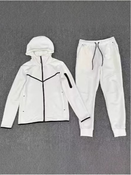 Camiseta con cremallera encapuchada transfronteriza para hombres primavera y otoño nueva chaqueta casual de ropa deportiva, pantalones de pies pequeños, dos piezas