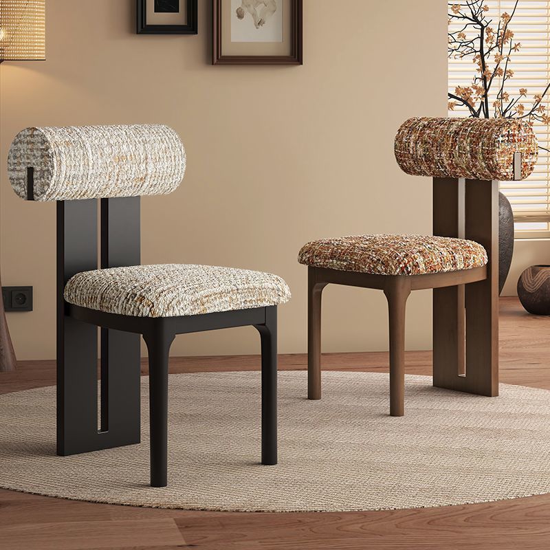 French Nordic Solid Wood Dining Chair Home Restaurant Retro Backrest Chair Designer Antique Simple Hippo Light Luxury