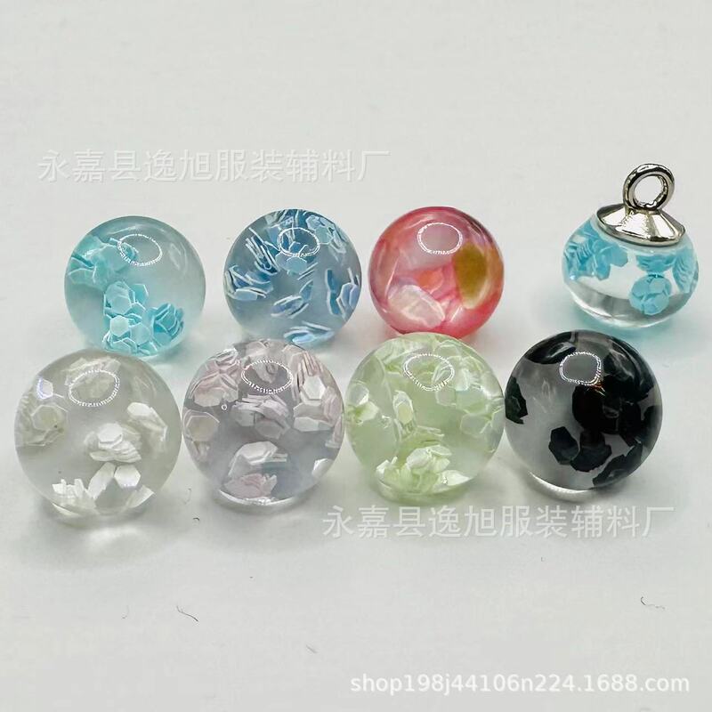 Metal button inlaid flash resin beads buckle cheongsam Chinese Beads pendant color button shell buckle shirt