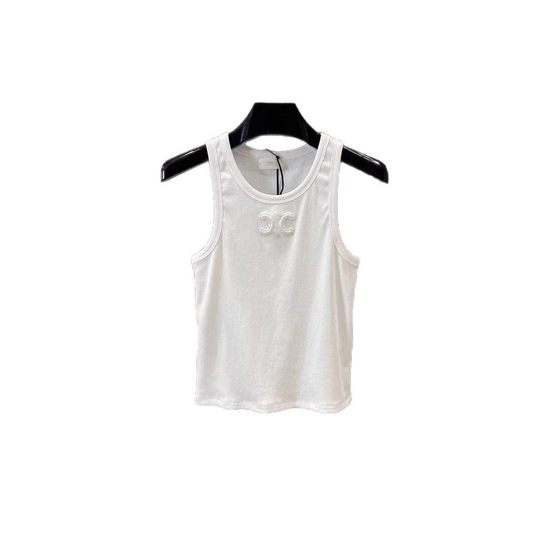 Shenzhen Nanyou Women's CE 25 Spring and Summer New Arc de Triomphe Stereo Embroidery Slim Fit Slimming Versatile Knitted Vest