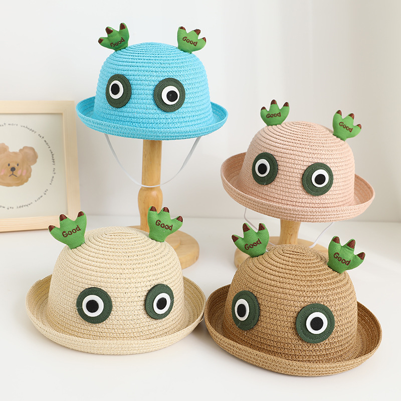 Children Unisex Cute Animal Straw Hat display picture 5