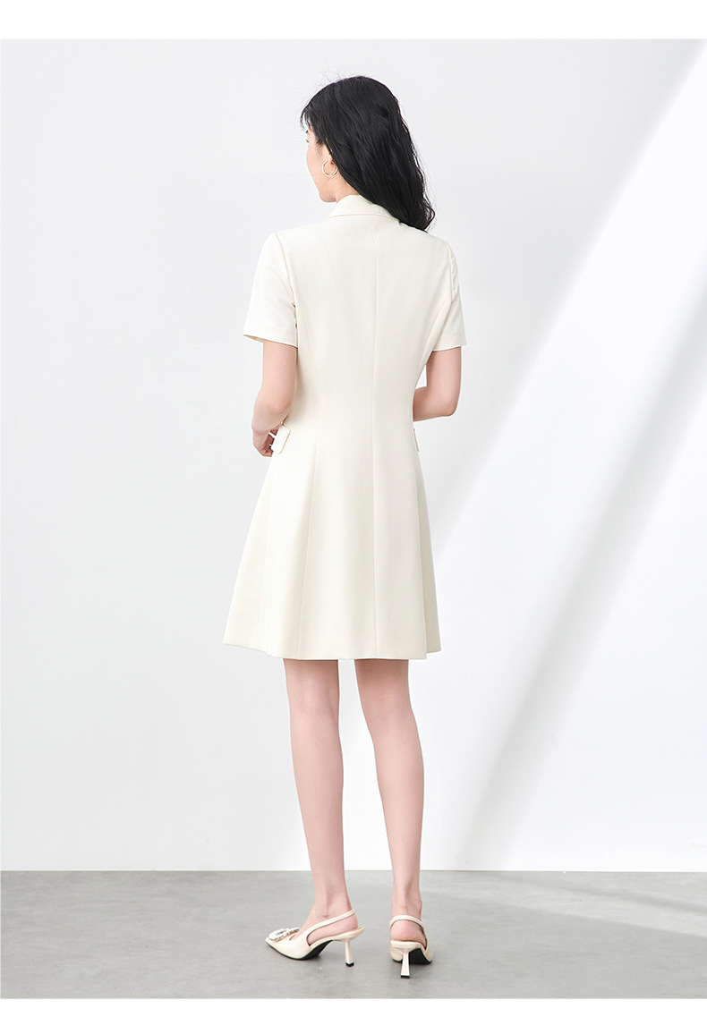 Đầm blazer nữ công sở ve áo hai bên ngực, eo thon gọn, dáng suông nhẹ — Màu xanh lục nhạt chi tiết 9