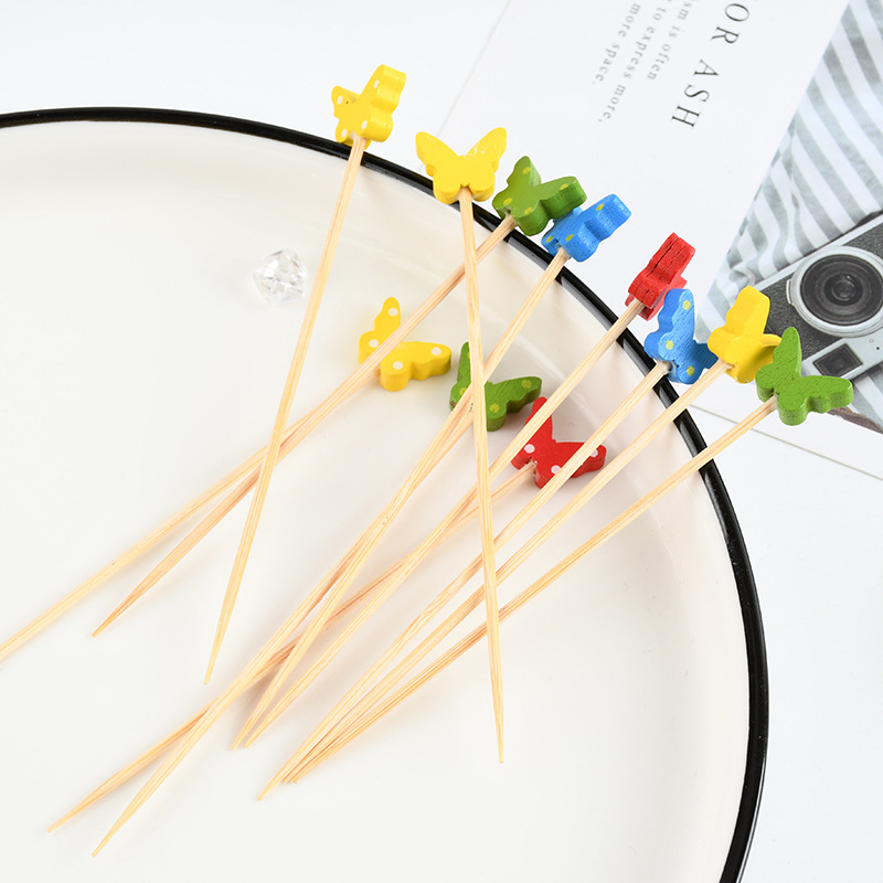 Botones de mariposa hechas a mano pura botones de frutas de cóctel de botones de bambú de bar de restaurantes de hoteles botones de bambú de mariposa al por mayor botones de bambú