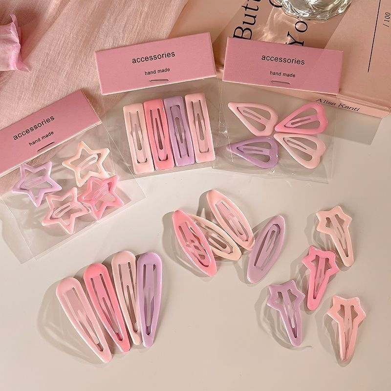 Clip de cabello de dopamina rosa, frente feminina, clip de cepa, clip de cabello lateral, clip de cabello dulce y lindo, tocado de cabello