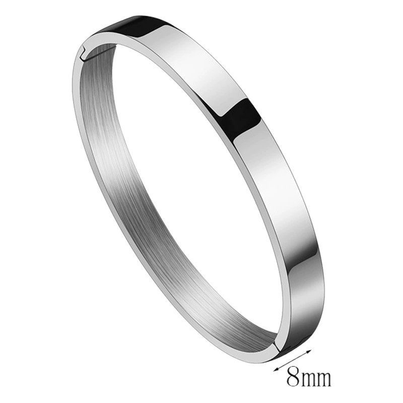 Популярный трансграничный браслет из титановой стали для женщин, гладкий браслет из нержавеющей стали, высококачественный, модный, универсальный, простой и не выцветающий браслет.