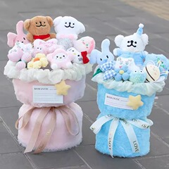 かわいいライン子犬の人形の花束子供の誕生日プレゼント