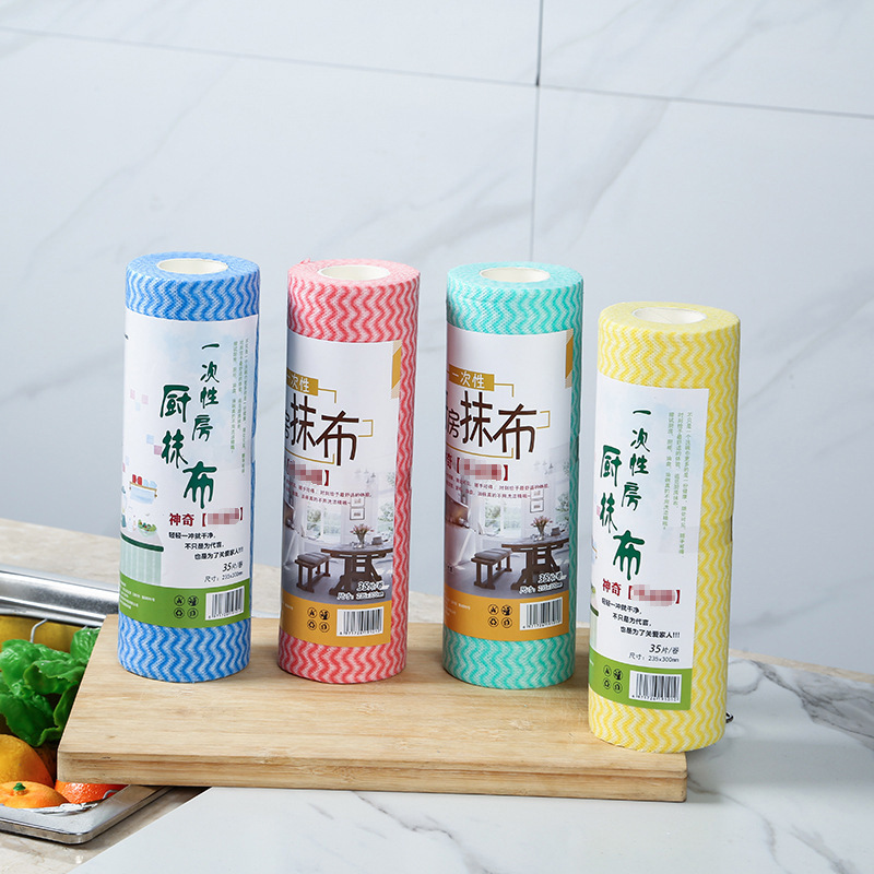 Factory Shipping Disposable Kitchen Rag Roll Rag Disposable Dishwashing Cloth Lazy Rag Non-woven Fabric