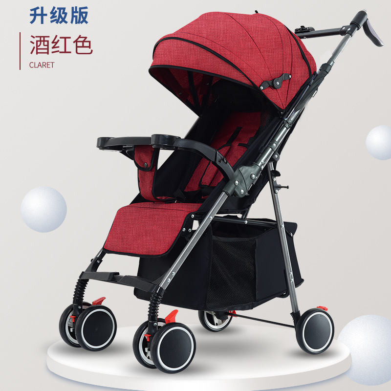 Cochecito de bebé portátil de dos vías de un clic plegable amortiguador 0 a 3 años de edad bebé excursión simple paraguas cochecito