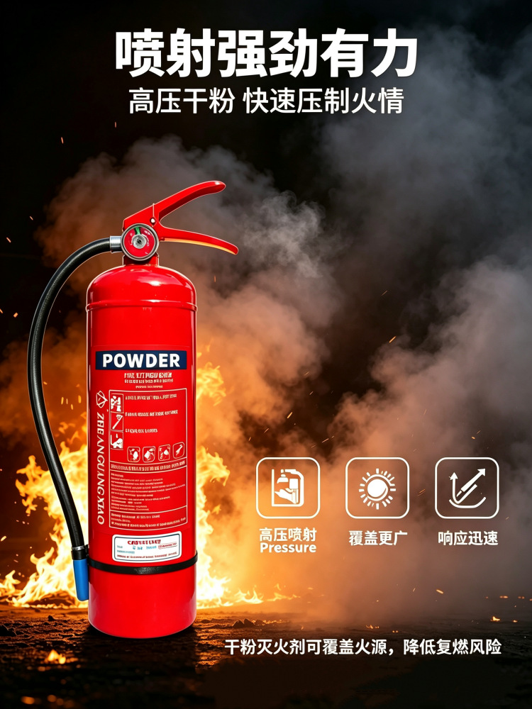 Dry powder fire extinguisher, English fire extinguisher, household portable fire extinguisher, car-mounted dry powder fire extinguisher, vehicle fire extinguisher, CE certified for export