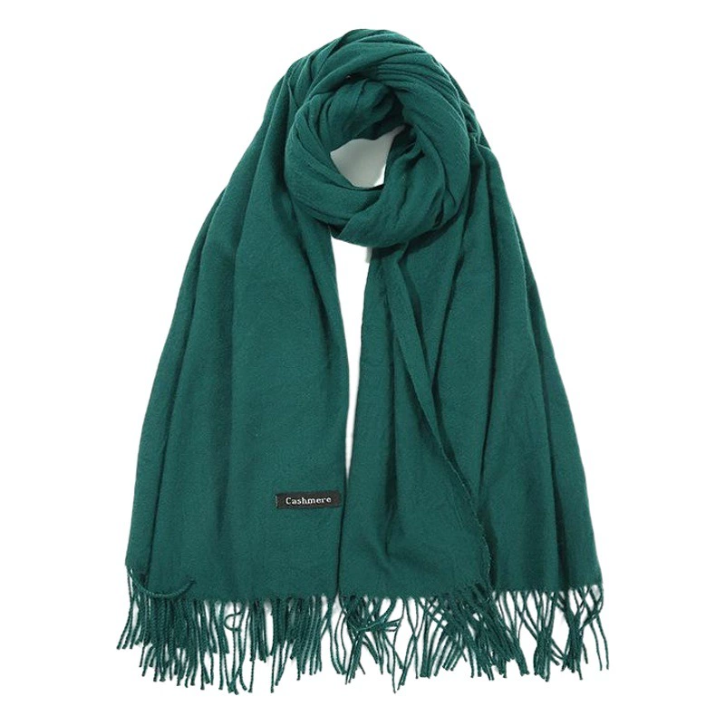 Шарф из искусственного кашемира 200 г, начёсаный, однотонный, утолщённый, длинный, осенне-зимний, не скатывается, с бахромой, для женщин, напрямую от производителя
