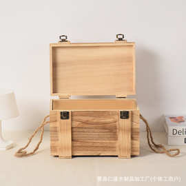 木质白酒礼品包装盒复古翻盖手提酒箱木质白酒盒烧色礼品盒木箱