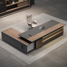 简约现代办公室家具老板桌办公桌总裁办公室大气班台办公桌椅组合