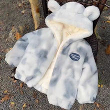 宝宝棉服加绒加厚女童毛毛衣皮草儿童棉袄亲子装保暖男童冬季外套