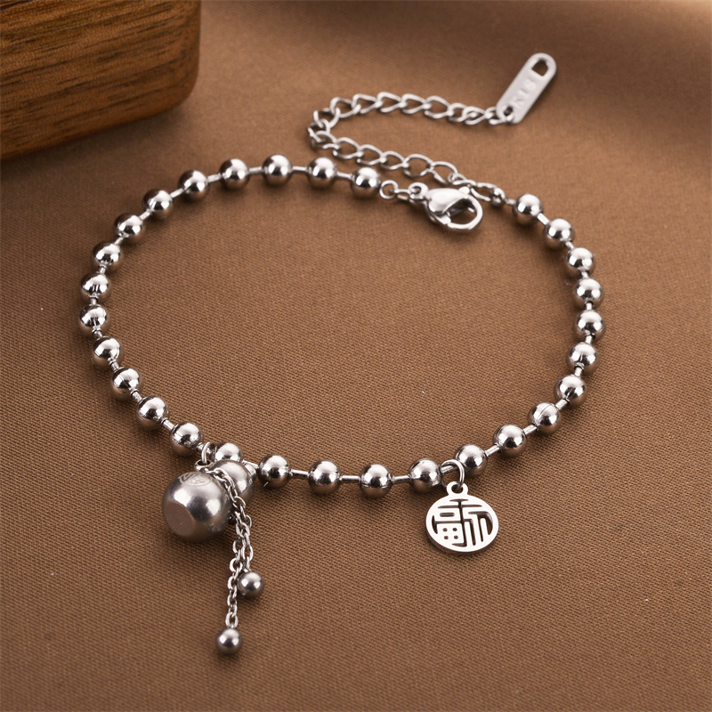 Joyas transfronterizas europeas y americanas Pulsera de acero de titanio de todo fósforo Versión coreana del temperamento bohemio Pulsera de acero de titanio que no se desvanece Joyería femenina