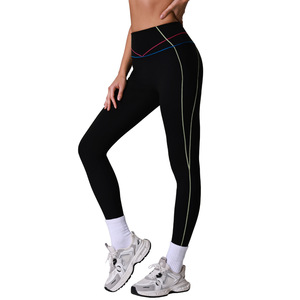 AYM042071 New Color-Blocked Butt-Lifting Yoga Pants for Women, High-Waisted, Tummy Control, Slim-Fit, Professional Pilates Training Sports F