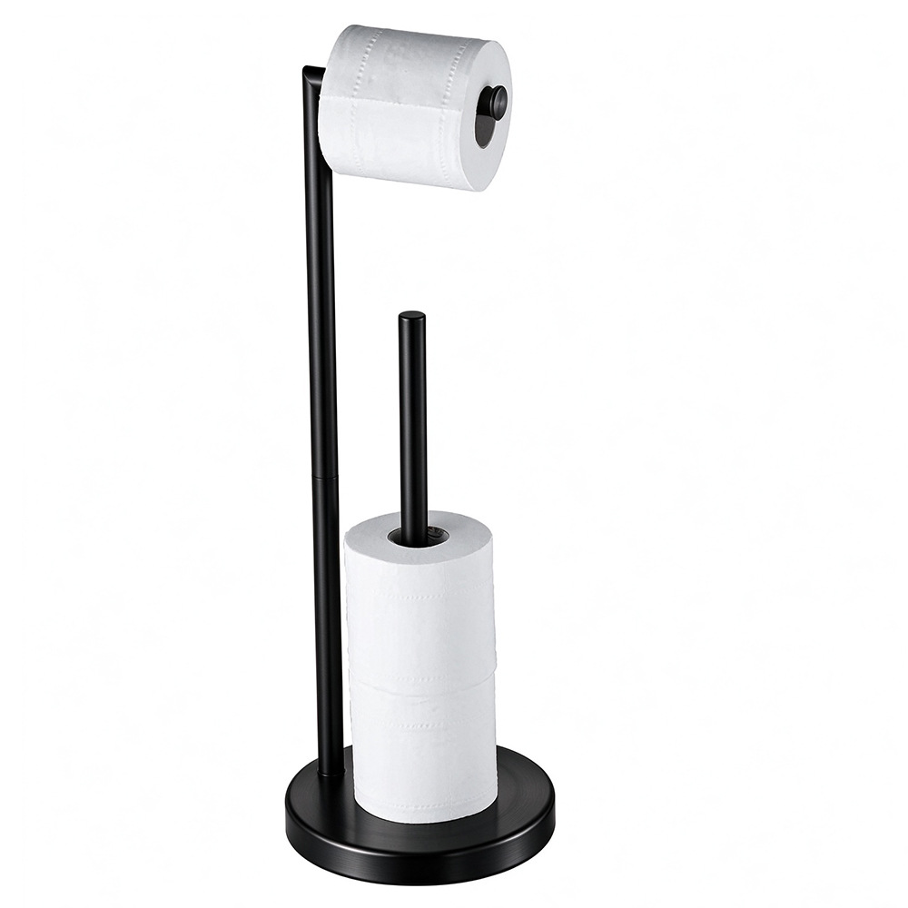 Black floor-standing toilet paper holder stainless steel toilet standing toilet paper holder bathroom hardware bathroom pendant