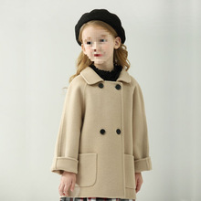 儿童双面羊绒外套2025春秋冬宝宝大童羊毛呢洋气男女童呢子大衣潮