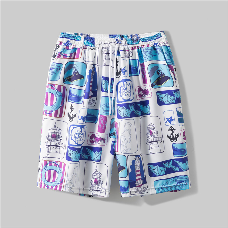 Fashioned Hawaiian Flower Shirt Men's Summer Casual Sports suit Short-sleeved Shorts Two Pieces Set for Boys