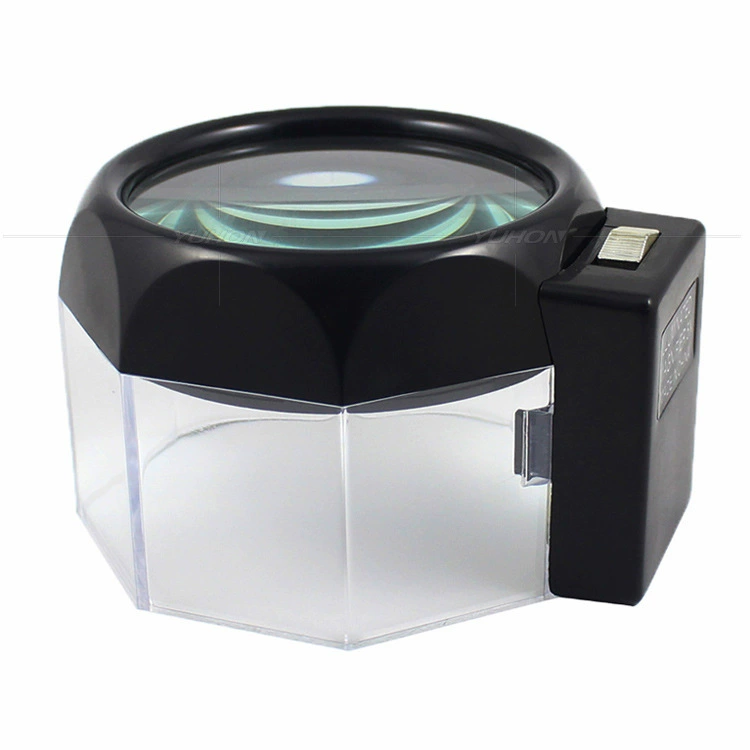 4 раза чтение газеты чтение карты каллиграфия и живопись восьмиугольный Настольный цилиндр с подсветкой HD увеличительное стекло