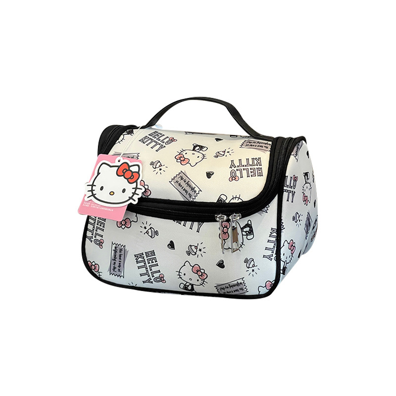 Bolsa de maquillaje de mujer gran capacidad adorable Kitty bolsa de almacenamiento bolsa de viaje portátil bolsa de lavado bolsa de almacenamiento de cosméticos