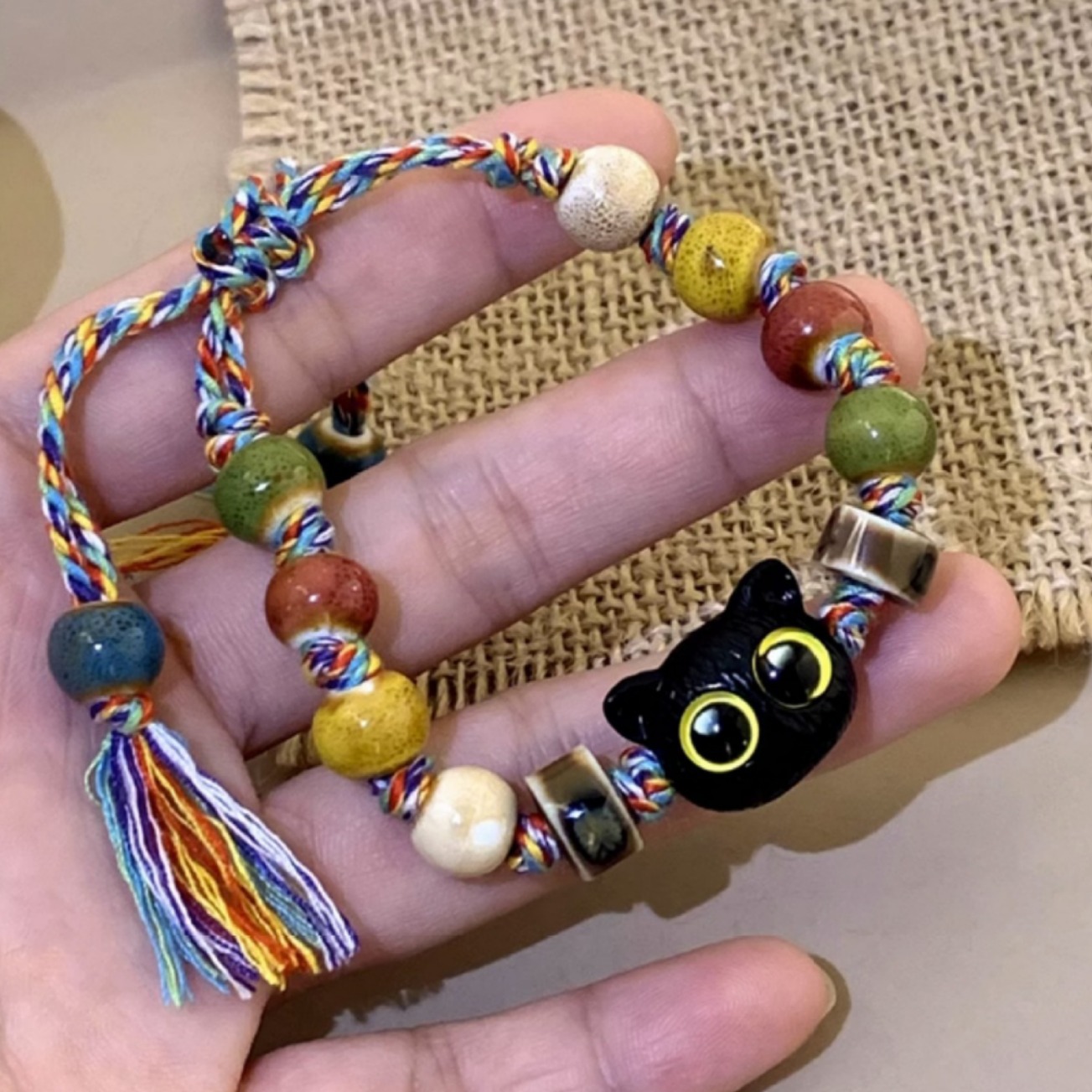 Ceramic Cat Bracelet For Women High-end Niche Design Accessory_voghion.com