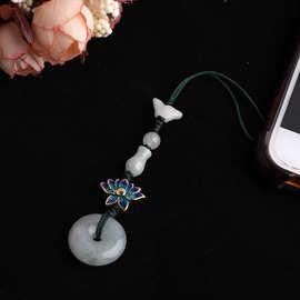 天然翡翠平安扣吊坠车钥匙扣手机链包饰扇坠旗袍盘扣汉服压襟挂件