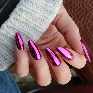 Wear nail European and American style electroplating fake nail purple wearable removable patch nail nail nail piece finished product wholesale nail