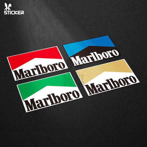 Marlboro Car and Motorcycle Decal Helmet Personalized Waterproof Sticker Luggage Random Decorative Sticker