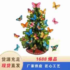 圣诞节装饰用品创意蝴蝶树森林人偶公仔圣诞树插件迷你小玩偶装饰