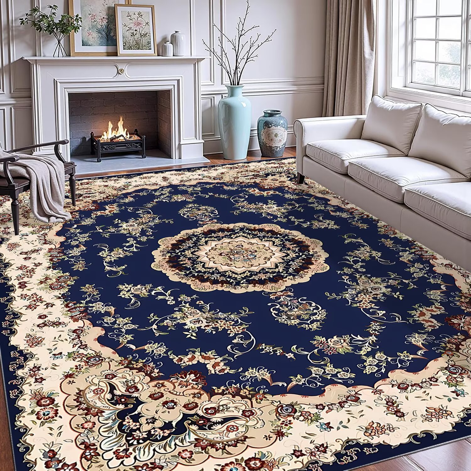 Cross-Border European Persian Carpet Ethnic Style Living Room Sofa Coffee Table Mat Bohemian Bedroom Full Carpet