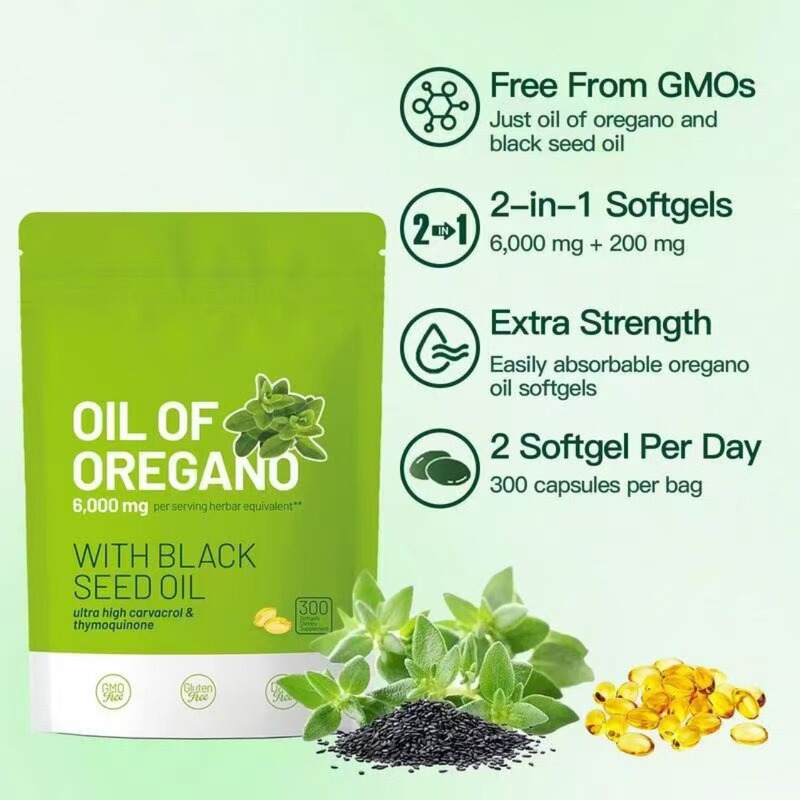 现货亚马逊外贸热销OIL OFOREGANO牛至油软胶囊180/300粒厂家O EM|undefined