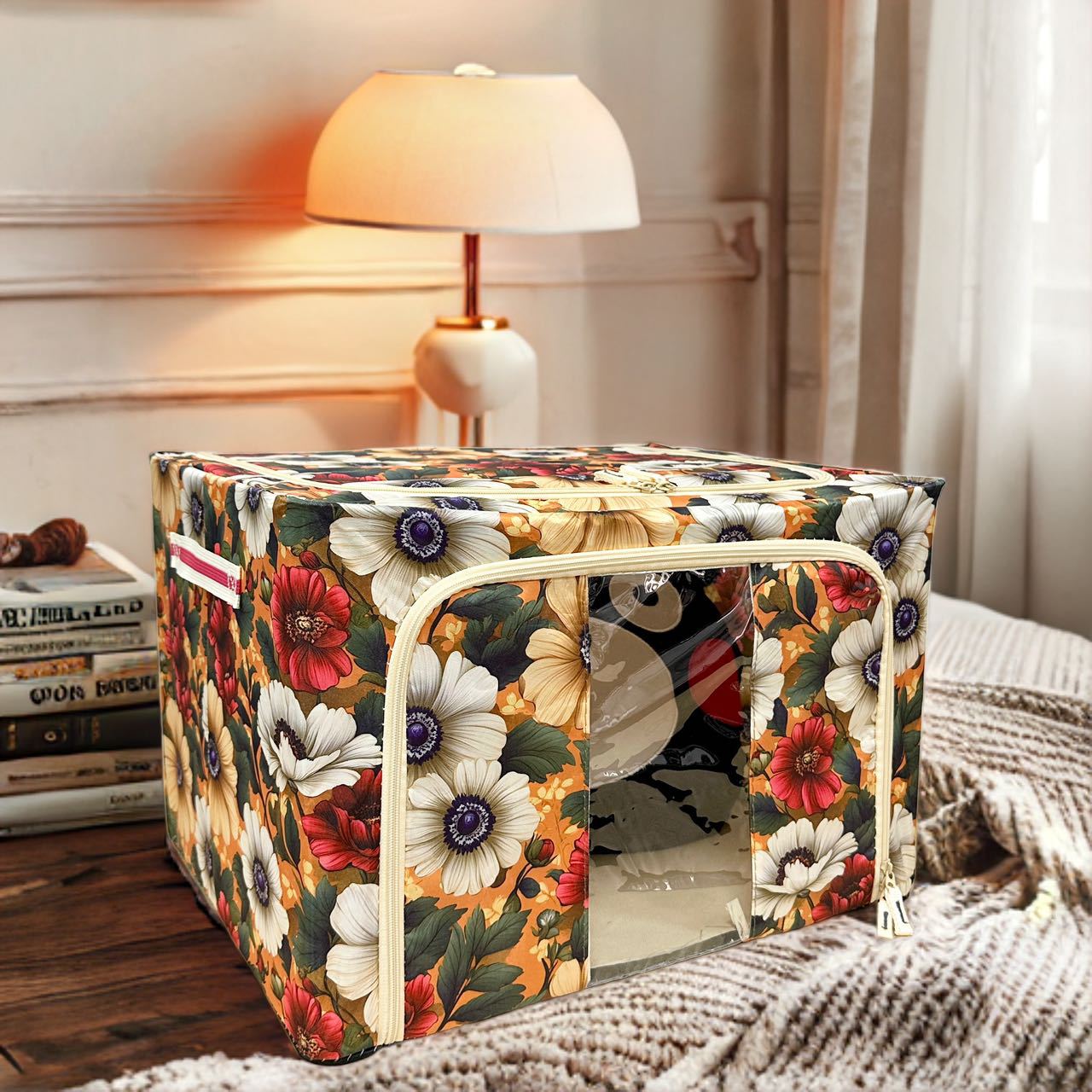 Caja de almacenamiento doméstica de gran capacidad portátil caja de almacenamiento plegable gran caja de ropa a prueba de polvo al por mayor