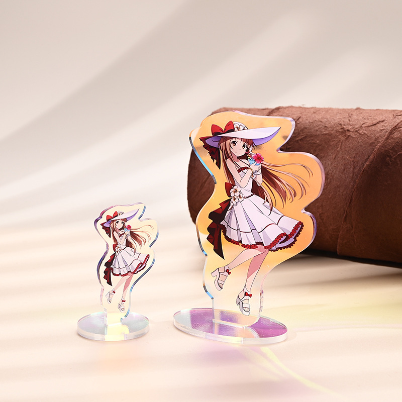アクリルスタンドカスタマイズされた二次元アニメーション周辺機器カラフルなレーザーキャラクタークリエイティブ透明カードデスクトップ装飾品|undefined