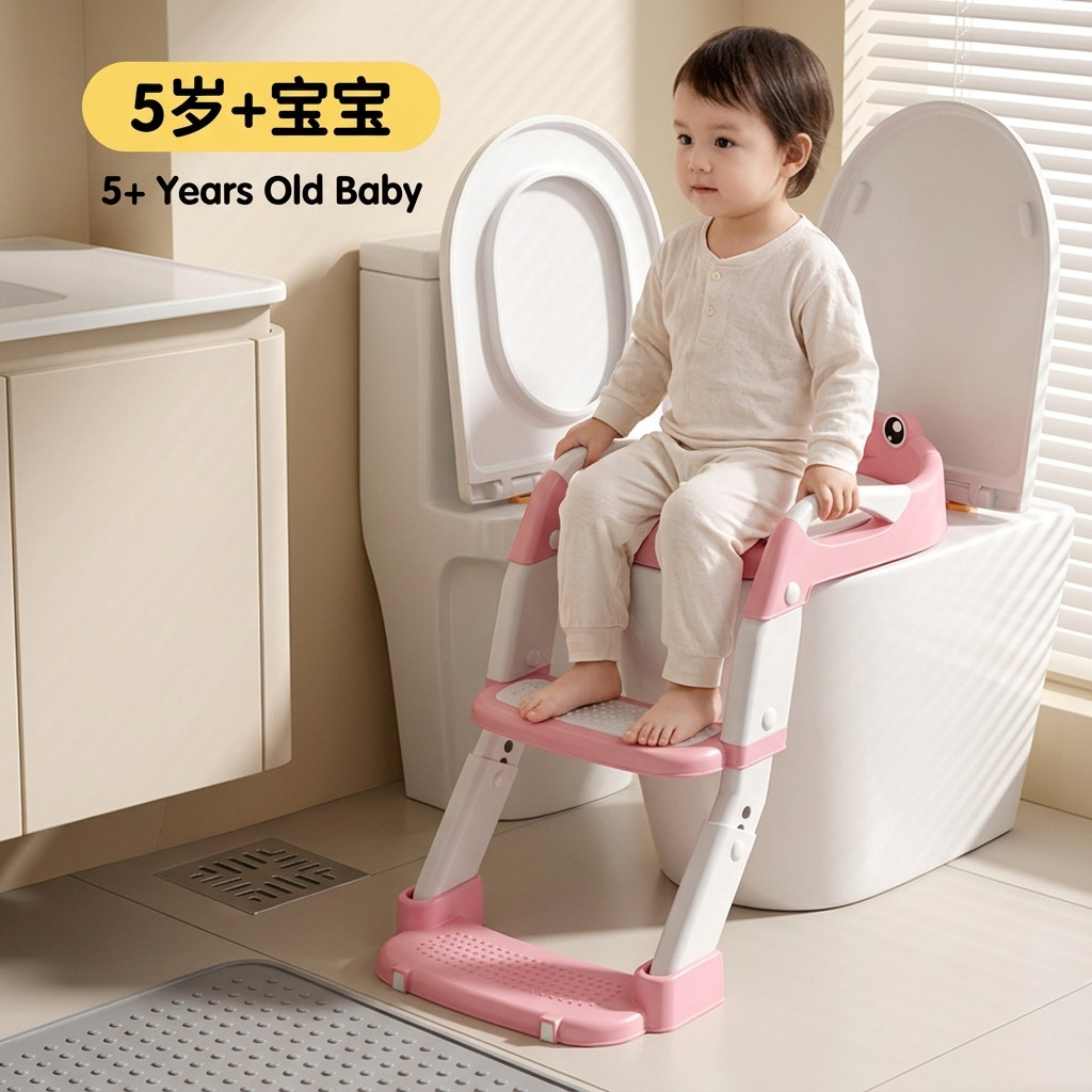 Inodoro infantil escalera tipo escalera asiento de inodoro plegable ajustable 3 - en - 1 inodoro artefacto inodoro infantil image 2