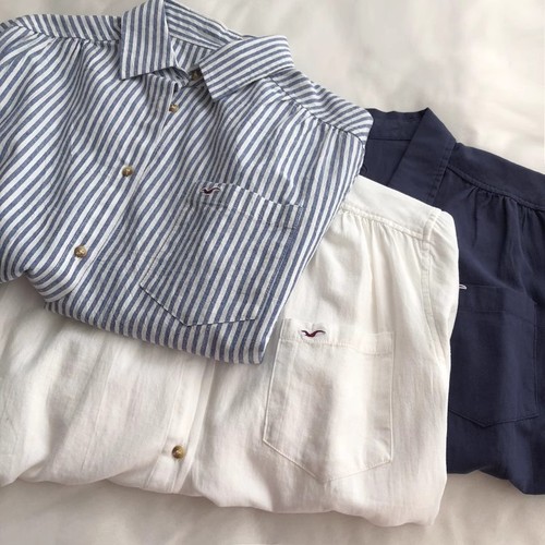 2025 Spring and Autumn New Korean Commuter Shirt Women's Lapel Pocket Simple Fashion Embroidered Single Bretted Long Sleeve Shirt