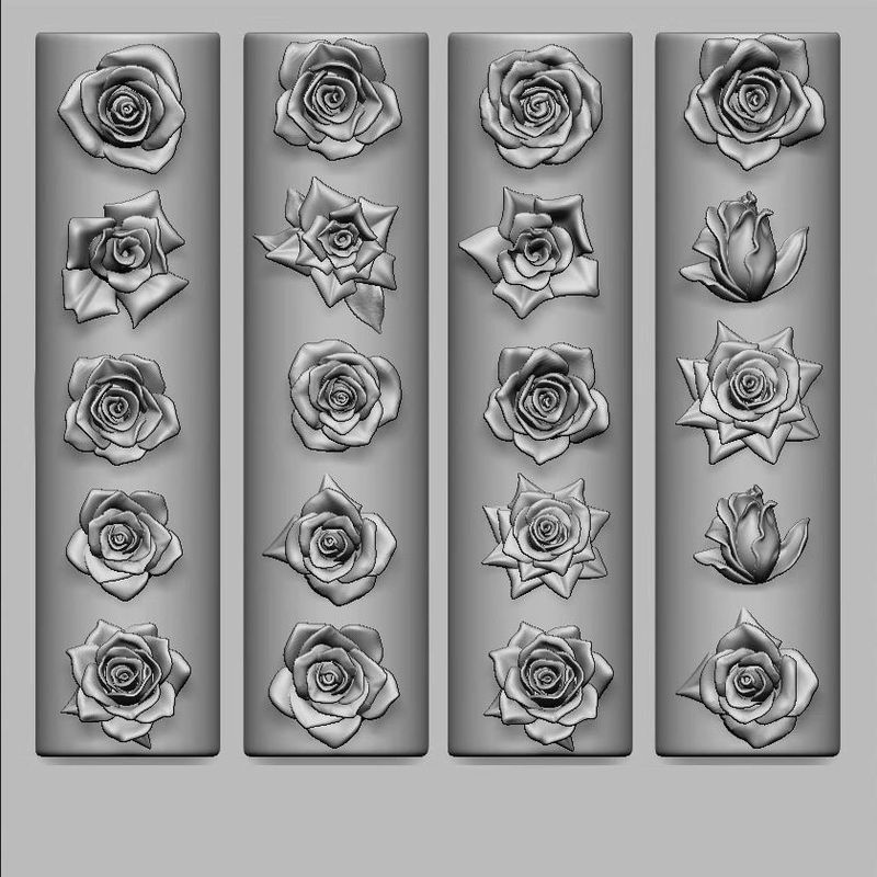 New Spring Manicure Relief Mold Silicone Carving Mold Rose Flower Collection Flower Stereo Nail