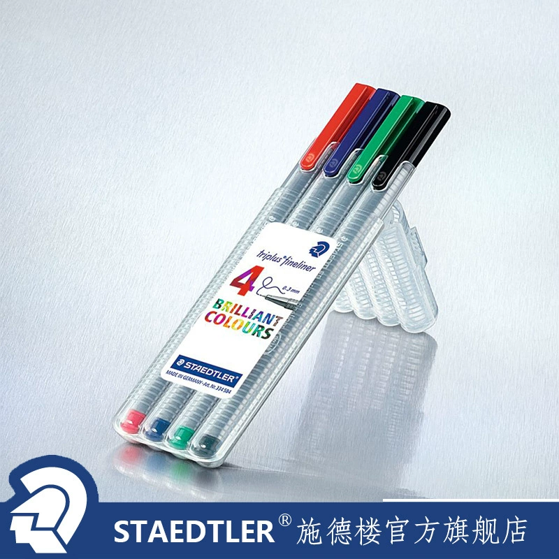 [STAEDTLER (ШТЕДТЛЕР) 334-SB набор шариковых/гель-ручек 4/10/12 цветов, треугольный корпус, тонкое письмо]