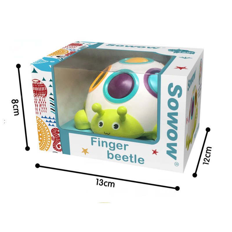 Infantil educación temprana dedo prensa ejercicio escarabajo mano sensorial formación fina iluminación juguete